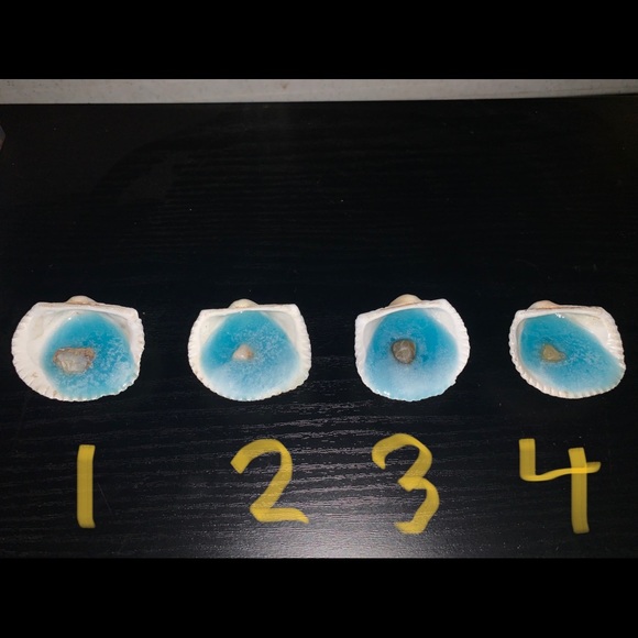 Shimmering Blue Lagoon Resin Ring Holder shells - Picture 8 of 9